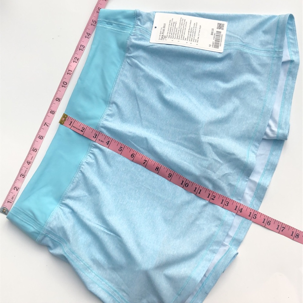 NWT Lululemon 10T Pace Rival Skirt Aqua Icing Blue